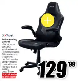 MediaWorld GXTrust Sedia Gaming GXT703 offerta