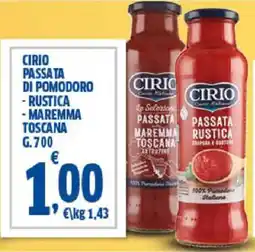 Sigma Cirio passata di pomodoro - rustica - maremma toscana offerta