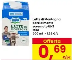 Interspar Latte di Montagna parzialmente scremato UHT Mila offerta