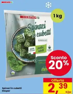 Interspar Spinaci in cubetti Despar offerta