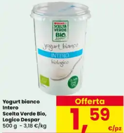 Interspar Yogurt bianco Intero Scelta Verde Bio, Logico Despar offerta