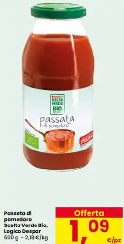 Interspar Passata di pomodoro Scelta Verde Bio, Logico Despar offerta
