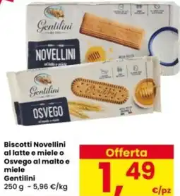 Interspar Biscotti Novellini al latte e miele o Osvego al malto e miele Gentilini offerta