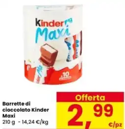 Interspar Barrette di cioccolato Kinder Maxi offerta