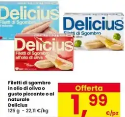 Interspar Filetti di sgombro in olio di oliva o gusto piccante o al naturale Delicius offerta
