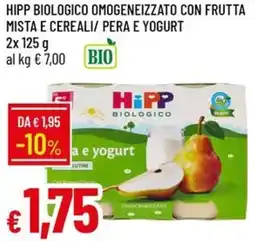 Galassia Hipp biologico omogeneizzato con frutta pampers sole e luna mista e cereali/ pera e yogurt offerta