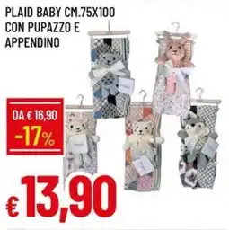 Galassia Plaid baby cm.75x100 con pupazzo e appendino offerta