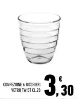 Conad Superstore Confezione 6 bicchieri vetro twist offerta