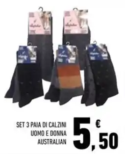 Conad Superstore Set 3 paia di calzini uomo e donna AUSTRALIAN offerta