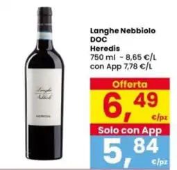 Interspar Langhe Nebbiolo DOC Heredis offerta