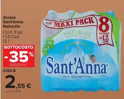 Carrefour Market Acqua Sant'Anna Naturale offerta
