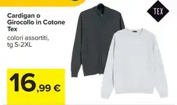 Carrefour Cardigan o Girocollo in Cotone Tex offerta