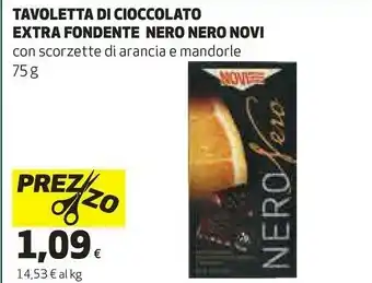 Nero nero extra fondente con scorzette di arancia e mandorle 75 g(ml)