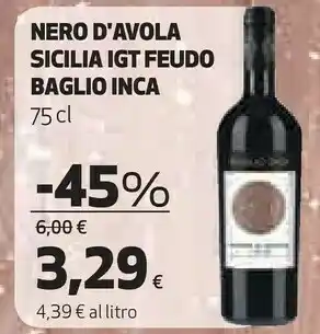 Feudo baglio inca nero d'avola sicilia