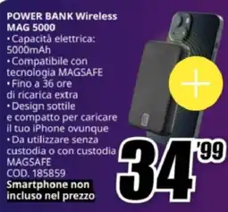 MediaWorld cellularline POWER BANK Wireless MAG 5000 offerta