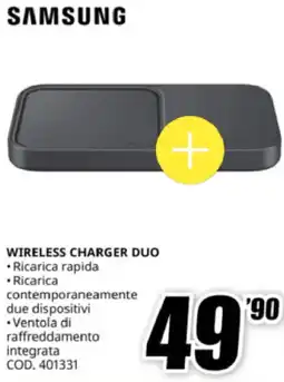MediaWorld SAMSUNG wireless charger duo offerta