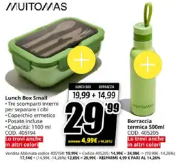 MediaWorld MUITOMAS Lunch Box Small + Borraccia termica offerta