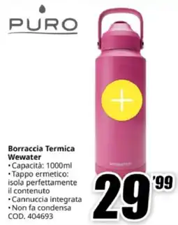 MediaWorld PURO Borraccia Termica Wewater offerta