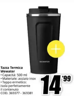 MediaWorld PURO Tazza Termica Wewater offerta