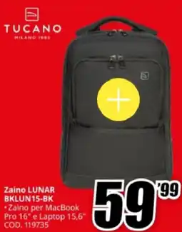 MediaWorld TUCANO Zaino LUNAR BKLUN15-BK offerta