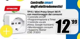MediaWorld tp-link TP15 / Mini Presa Smart Wi-Fi con monitoraggio dei consumi offerta