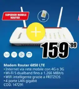 MediaWorld FRITZ! Modem Router 6850 LTE offerta