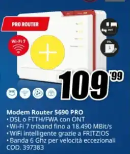 MediaWorld FRITZ! Modem Router 5690 PRO offerta