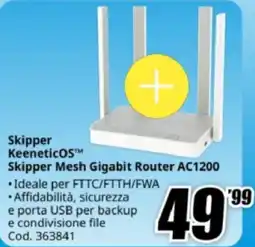 MediaWorld Skipper KeeneticOS Skipper Mesh Gigabit Router AC1200 offerta