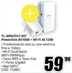 MediaWorld TL-WPA7517 KIT TL-WPA7517 KIT Powerline AV1000 + Wi-Fi AC1200 offerta