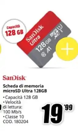 MediaWorld SanDisk Scheda di memoria microSD Ultra 128GB offerta