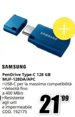 MediaWorld SAMSUNG PenDrive Type-C 128 GB MUF-128DA/APC offerta