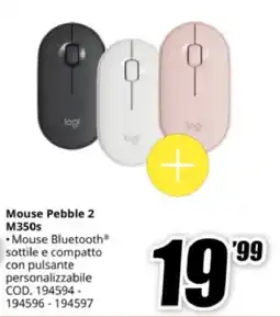 MediaWorld Logitech Mouse Pebble 2 M350s offerta