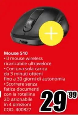 MediaWorld hp Mouse 510 offerta