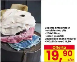 Interspar Coperta tinta unita in morbidissimo pile offerta