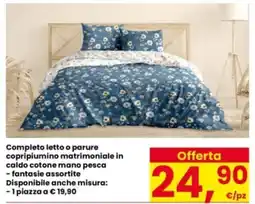 Interspar Completo letto o parure copripiumino matrimoniale in caldo cotone mano pesca offerta