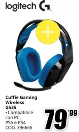 MediaWorld logitech Cuffie Gaming Wireless G535 offerta