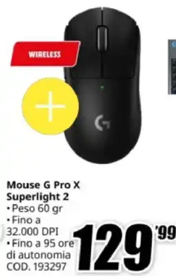 MediaWorld logitech Mouse G Pro X Superlight 2 offerta