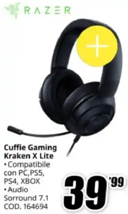 MediaWorld RAZER Cuffie Gaming Kraken X Lite offerta