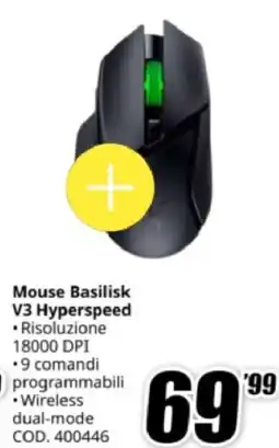 MediaWorld RAZER Mouse Basilisk V3 Hyperspeed offerta