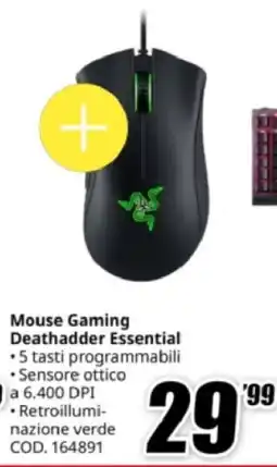 MediaWorld RAZER Mouse Gaming Deathadder Essential offerta