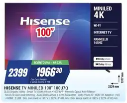 Leonardelli HISENSE TV MINILED 100" 100U7Q offerta