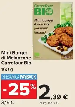 Carrefour Market Mini Burger di Melanzane Carrefour Bio offerta