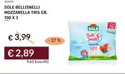 Prezzemolo e Vitale Sole bellisnelli mozzarella tris offerta