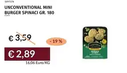 Prezzemolo e Vitale Unconventional mini burger spinaci offerta