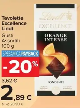 Carrefour Market Tavolette Excellence Lindt offerta