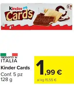 Carrefour Market Kinder Cards Conf. 5 pz offerta