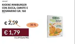 Prezzemolo e Vitale Kioene miniburger con zucca, carote e rosmarino offerta