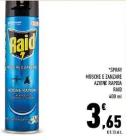 Conad Spray mosche e zanzare azione rapida raid offerta
