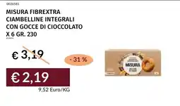 Prezzemolo e Vitale Misura fibrextra ciambelline integrali con gocce di cioccolato offerta