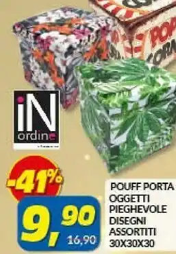 Risparmio Casa Pouff porta oggetti pieghevole offerta